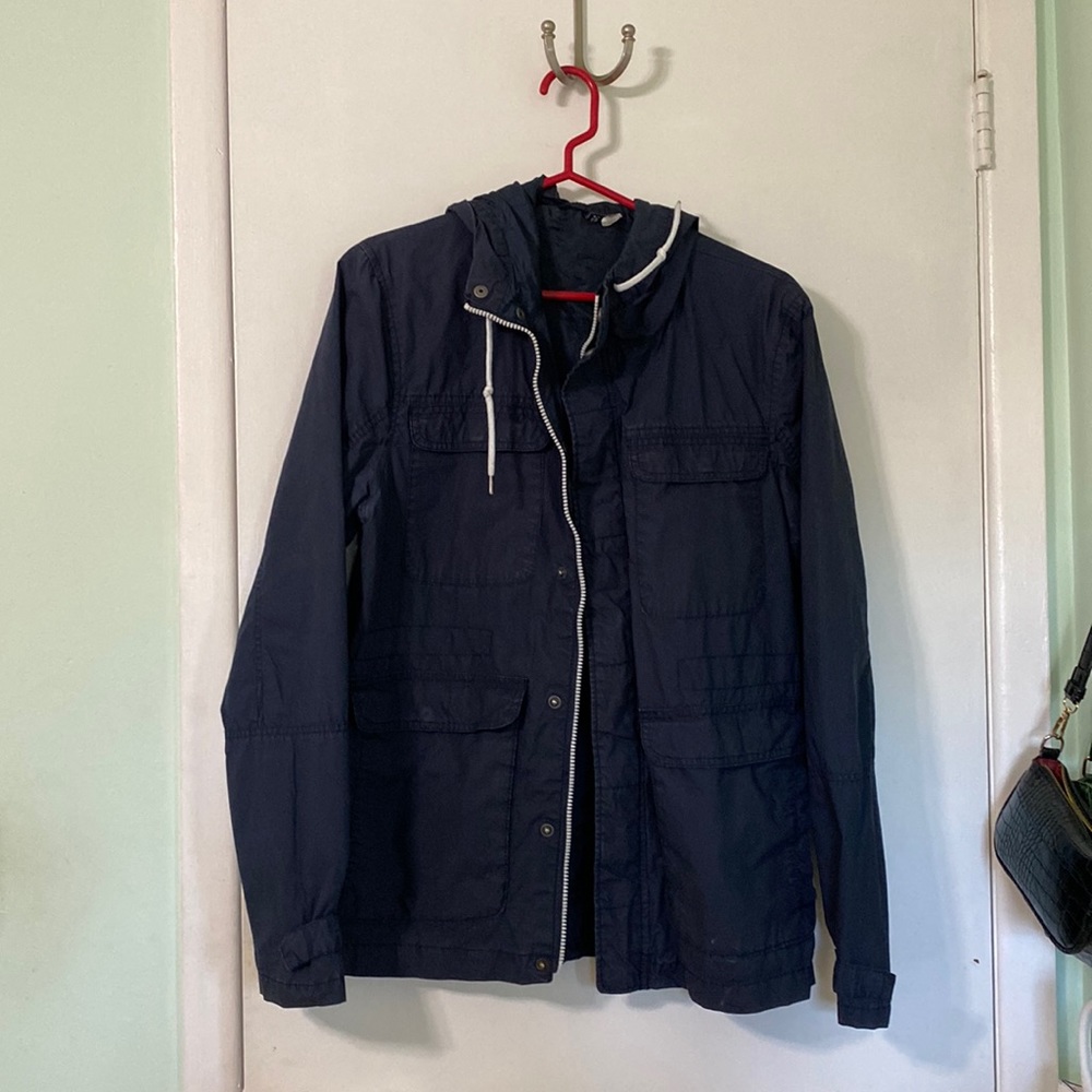 Blue rain coat